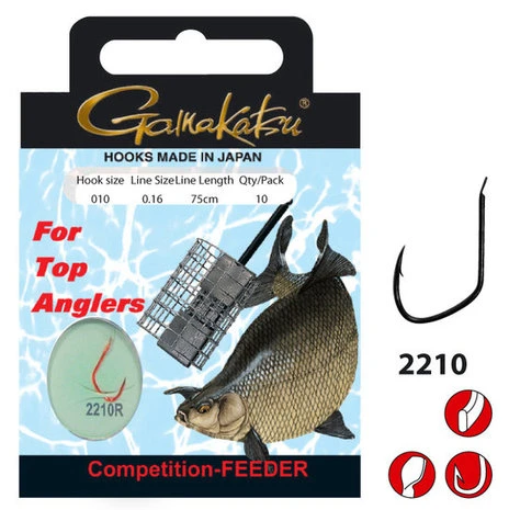 Gamakatsu - Onderlijn Hook BKS Bream Feeder 2210R - 100cm - Gamakatsu 3 Gamakatsu - Onderlijn Hook BKS Bream Feeder 2210R - 100cm - Gamakatsu