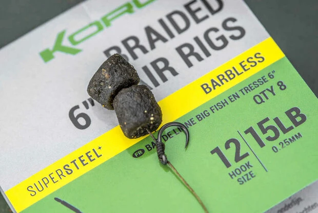 Korum - Big Fish Braided Hair Rigs 6" Barbless - Korum 5 Korum - Big Fish Braided Hair Rigs 6" Barbless - Korum - Afbeelding 3